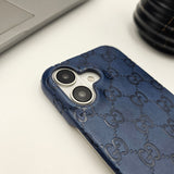 iPhone 16 Series Luxury GG Fashion Leather Brand Case Cover