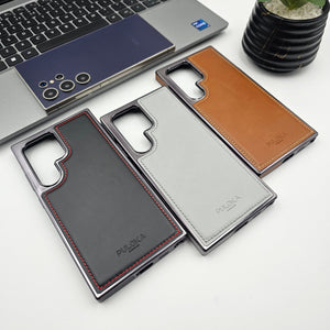 Samsung Galaxy S24 Ultra Minimalistic Design Chrome Case Inside Velvet