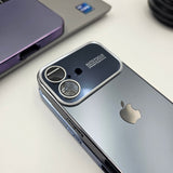 iPhone 16 Series Luxury Backplane Glass Chromatic Lens Shield Case Cover