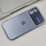 iPhone 16 Series Luxury Backplane Glass Chromatic Lens Shield Case Cover