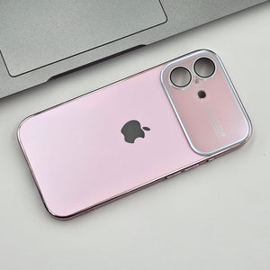 iPhone 16 Series Luxury Backplane Glass Chromatic Lens Shield Case Cover