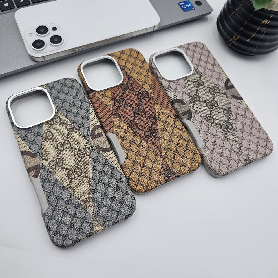 iPhone 16 Series Ultra Thin GD Pattern Case With Metal Camera Bump