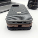 iPhone 16 Series Carbon Fibre With Magnetic Magsafe Ring Stand Case