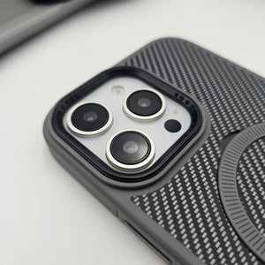 iPhone 16 Series Carbon Fibre With Magnetic Magsafe Ring Stand Case