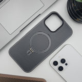 iPhone 16 Series Carbon Fibre With Magnetic Magsafe Ring Stand Case