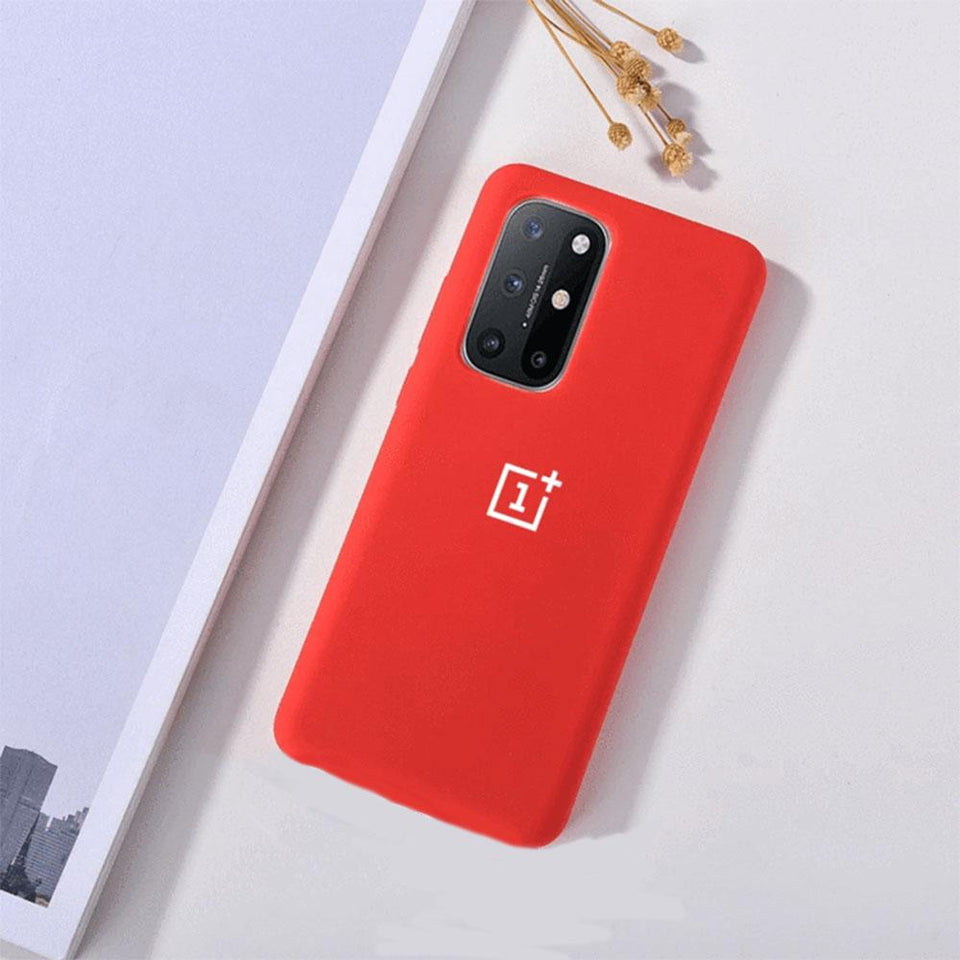 Oneplus Liquid Silicone Red Case with logo