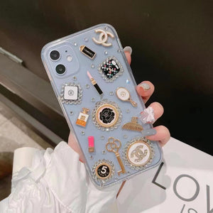 iPhone 16 Series CC Make Up Diamond TPU Transparent Case Cover