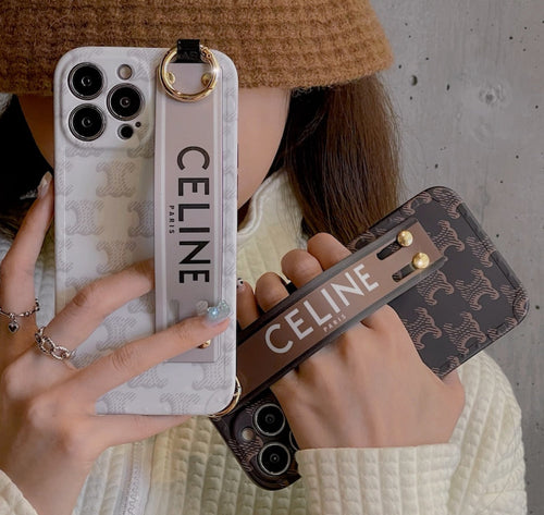 iPhone 16 Series Luxury Brand CLN Strap Holder Belt Case Cover