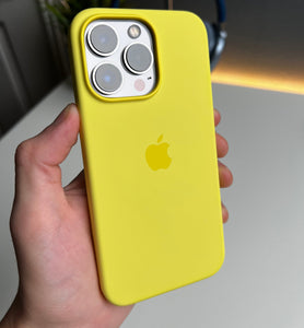 iPhone 15 series liquid Yellow silicone case