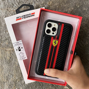 iPhone Ferrari Sports Car Stripe Leather Case Cover