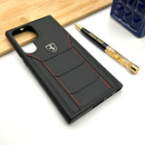 Samsung Galaxy S24 Ultra Ferrari Stitched Leather Case Cover Black