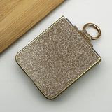 Samsung Galaxy Z Flip 5 Shimmer Glitter Bling Metal Ring Holder Case Cover