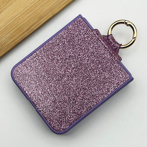 Samsung Galaxy Z Flip 4 Shimmer Glitter Bling Metal Ring Holder Case Cover