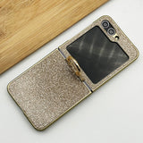 Samsung Galaxy Z Flip 5 Shimmer Glitter Bling Metal Ring Holder Case Cover