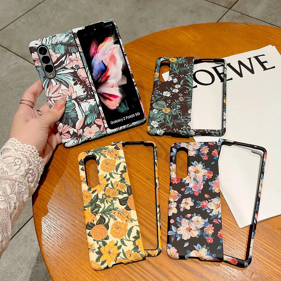 Samsung Galaxy Z Fold 5 Ultra Thin Floral Hard Shell Cover