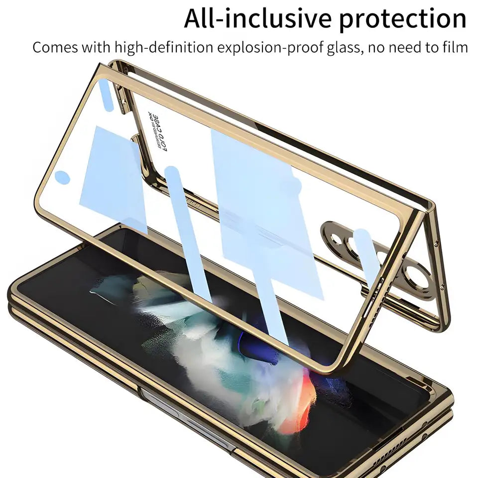 Galaxy Z Fold4 Chrome Magnetic Case with Front Screen Guard