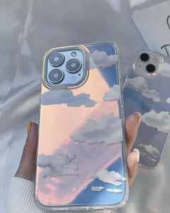 iPhone 12 Series Holographic Cloud Pattern Case Cover