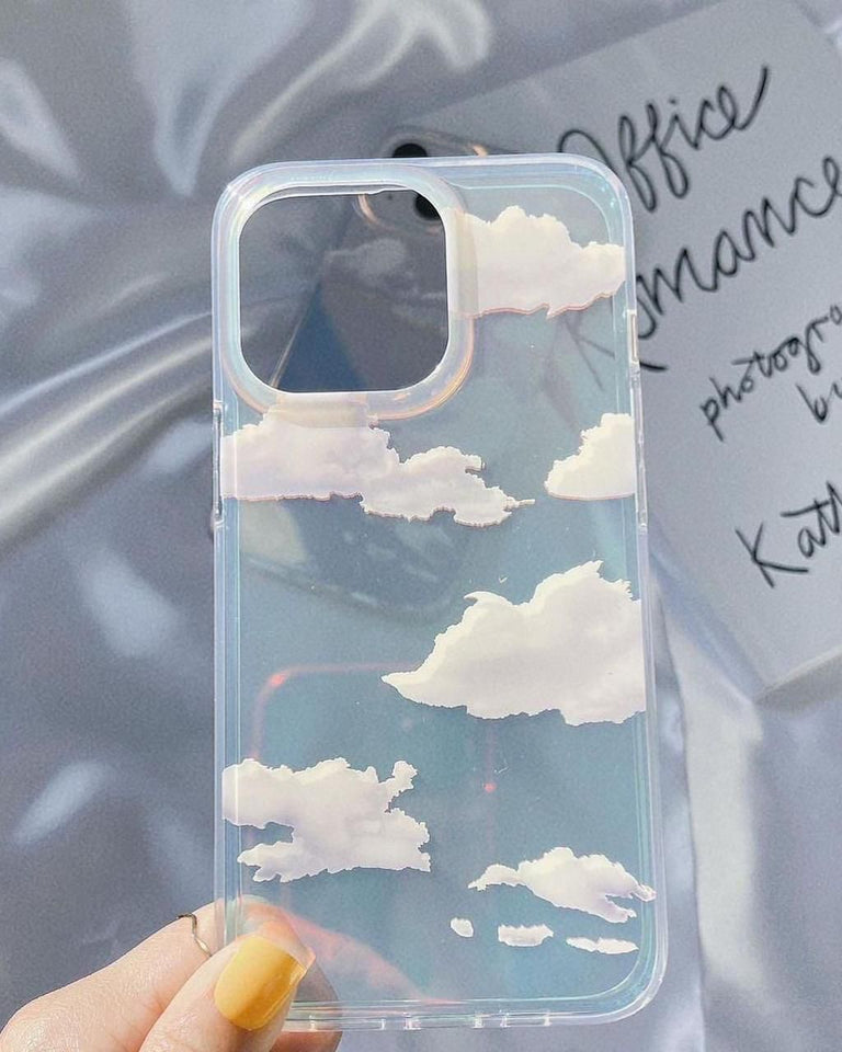 iPhone 12 Series Holographic Cloud Pattern Case Cover