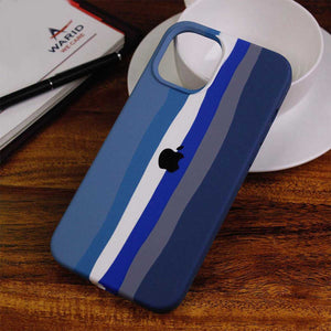 iphone Liquid Silicone Sleek Premium Back cover case (Pride Edition Blue Rainbow )