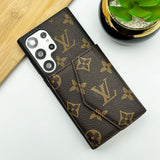 Samsung Galaxy S24 LV Ultra Luxury Brown Wallet Case Cover