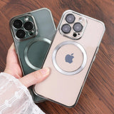 iPhone Magsafe Magnetic Transparent Phone Case With Lens Protector