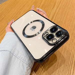 iPhone Magsafe Magnetic Transparent Phone Case With Lens Protector