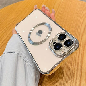 iPhone Magsafe Magnetic Transparent Phone Case With Lens Protector