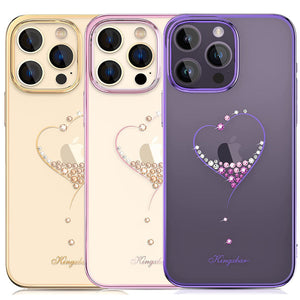 iPhone Heart Rhinestone Diamond Plated Hard Clear PC Back Cover