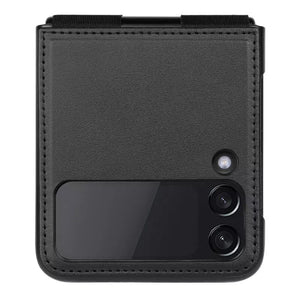 Samsung Galaxy Z Flip4 5G Qin Vegan leather Cover ( Black )