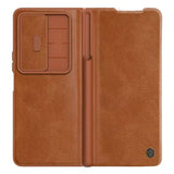 Nillkin Samsung Galaxy Z Fold 4 5G Qin Pro Leather Flip Cover ( Brown )