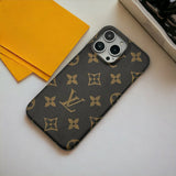 iPhone 16 Series Luxury Brand Pattern PU Leather Case Cover