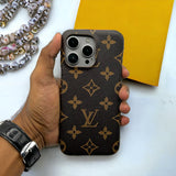 iPhone 16 Series Luxury Brand Pattern PU Leather Case Cover