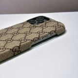 iPhone 16 Series Luxury Brand Pattern PU Leather Case Cover