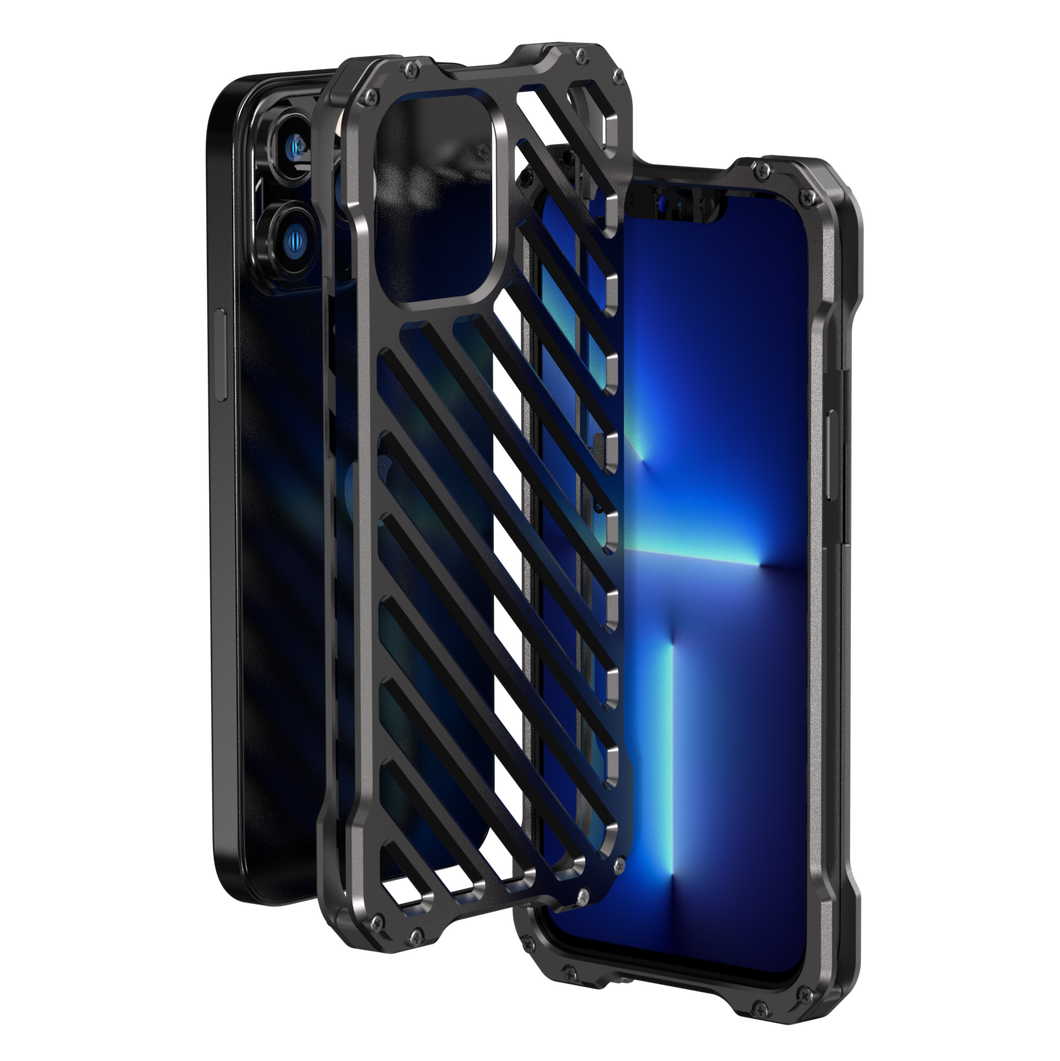 R-Just Aluminium Alloy Grill Case For iPhone 12 Series and 13 Series