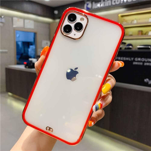 Iphone silicone Red Chrome case