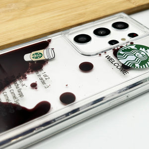 Samsung Galaxy S22 Ultra StarBucks Liquid Coffee Floating Cup Cover