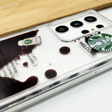 Samsung Galaxy S23 Ultra StarBucks Liquid Coffee Floating Cup Case