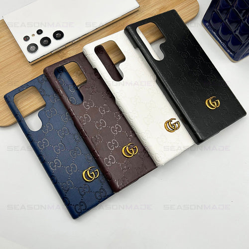 Samsung Galaxy S24 Ultra Luxury GG Fashion Leather Brand Case Cover