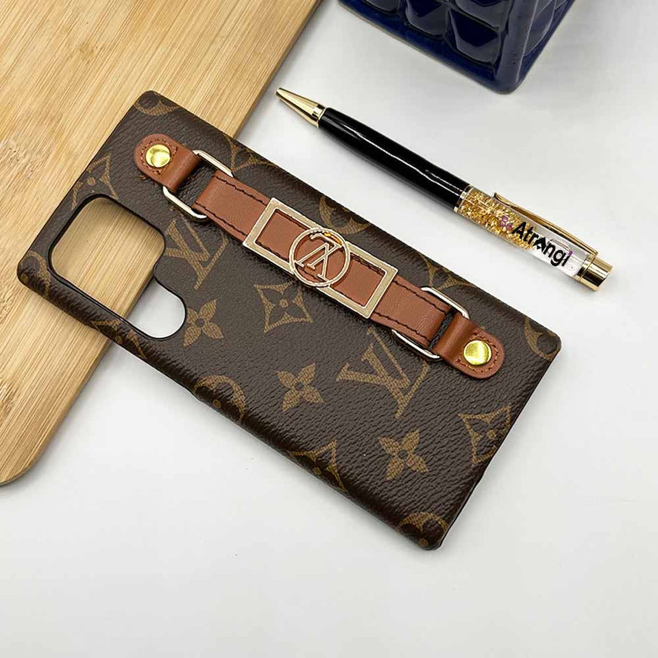 Samsung S23 Ultra Luxury Brand Strap Holder Cover