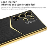 Samsung Galaxy S24 Ultra Luxury Electroplated Leather Case Cover