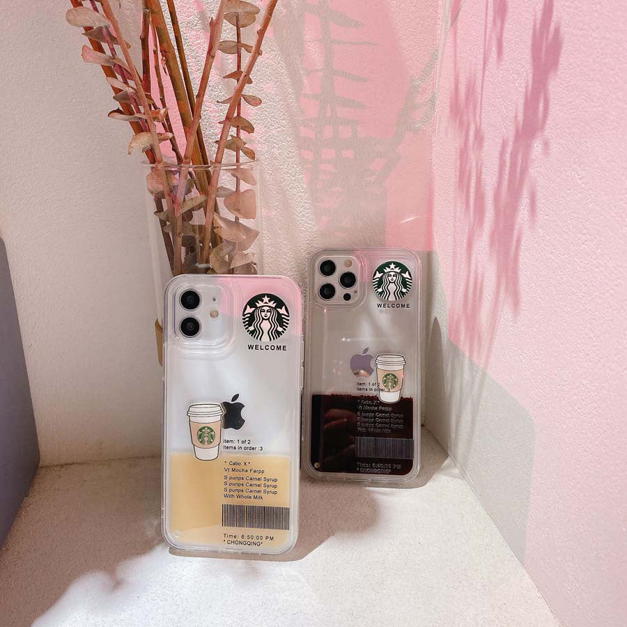 iPhone 15 Series StarBucks Liquid Coffee Floating Cup Case