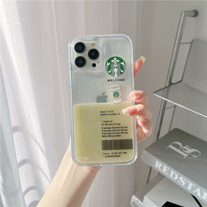 iPhone 15 Series StarBucks Liquid Coffee Floating Cup Case