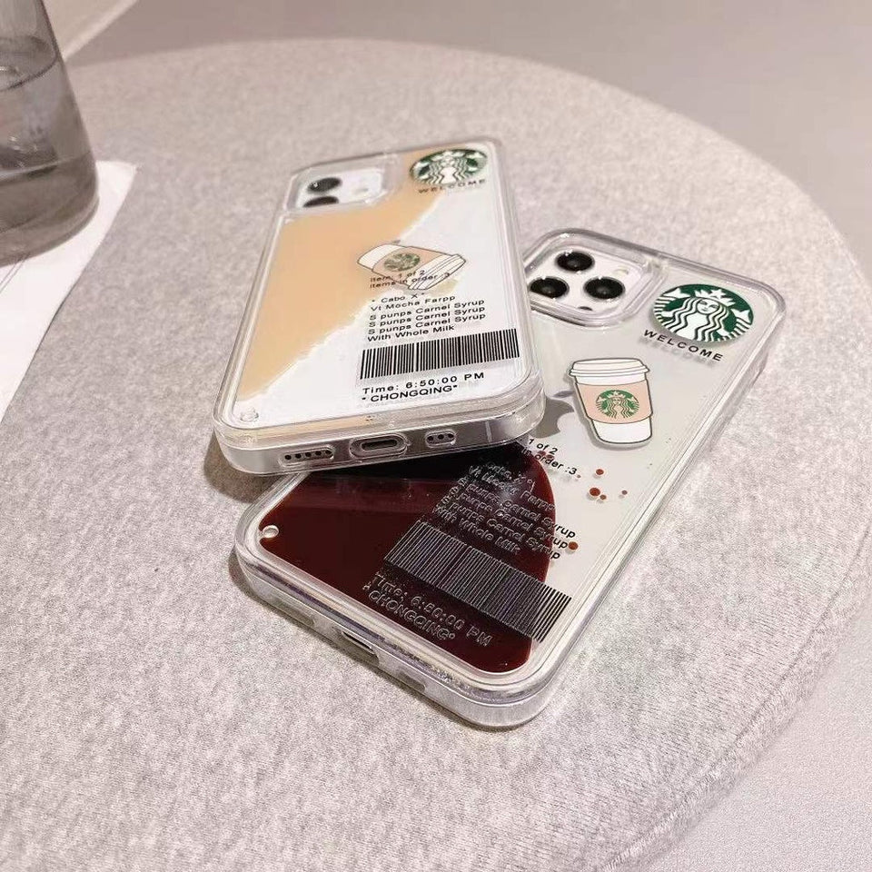 iPhone 15 Series StarBucks Liquid Coffee Floating Cup Case