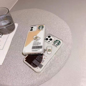 iPhone 16 Series StarBucks Liquid Coffee Floating Cup Case Cover