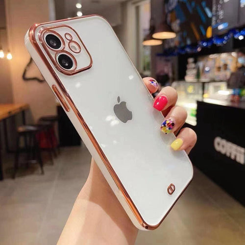 Apple iPhone Silicone Electroplated Chrome case with camera protection