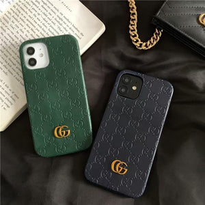 iPhone Luxury GG Fashion Leather Brand Case Cover