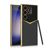 Samsung Galaxy S24 Ultra Luxury Electroplated Leather Case Cover