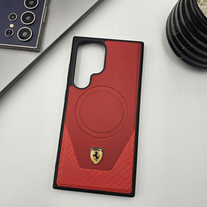 Samsung Galaxy S24 Ultra Ferrari  Carbon Leather  Magsafe Case