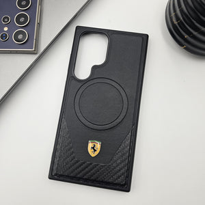 Samsung Galaxy S24 Ultra Ferrari  Carbon Leather  Magsafe Case