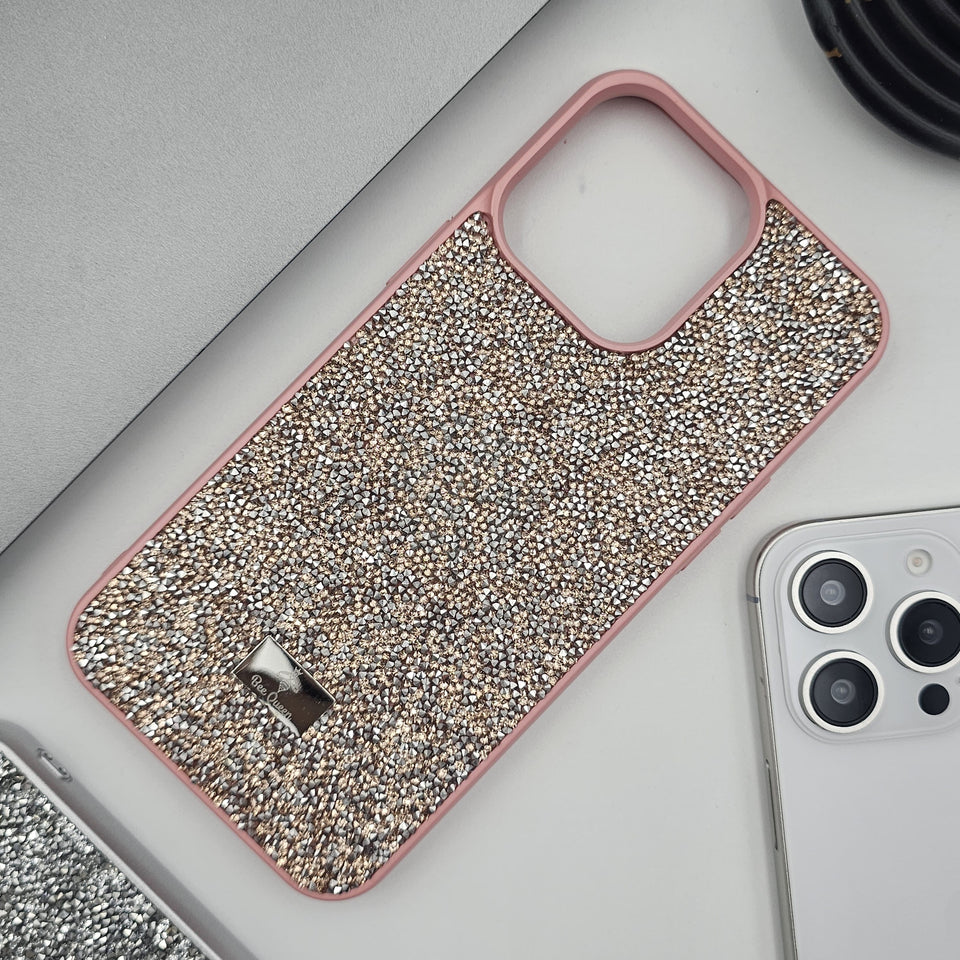 iPhone 16 Series Glitter Crystal Shimmer Stone Case Cover